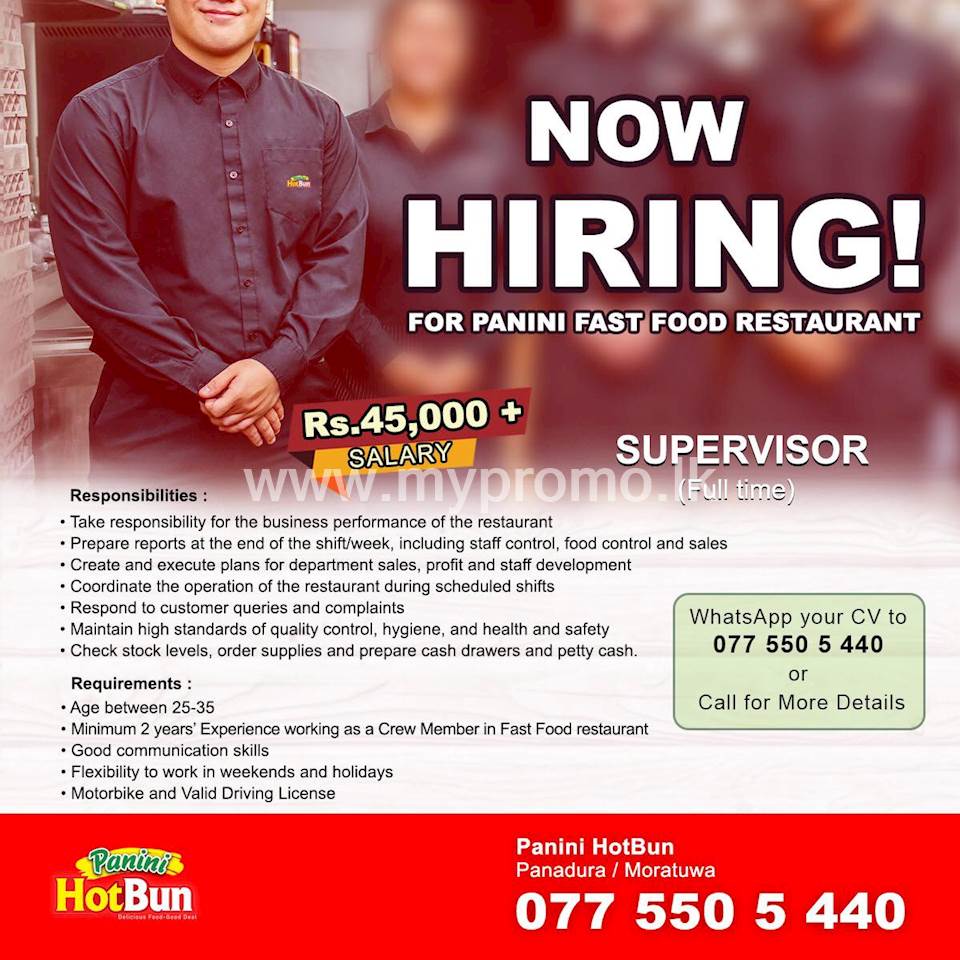 Vacancy for Supervisor