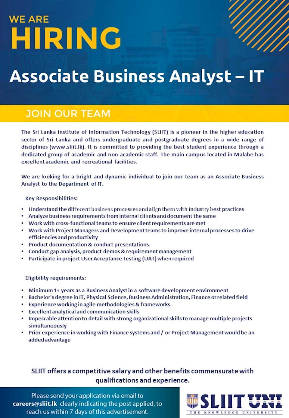 Associate Business Analyst – IT