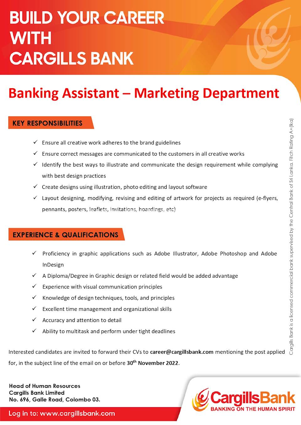 Banking Assistant - Marketing Department