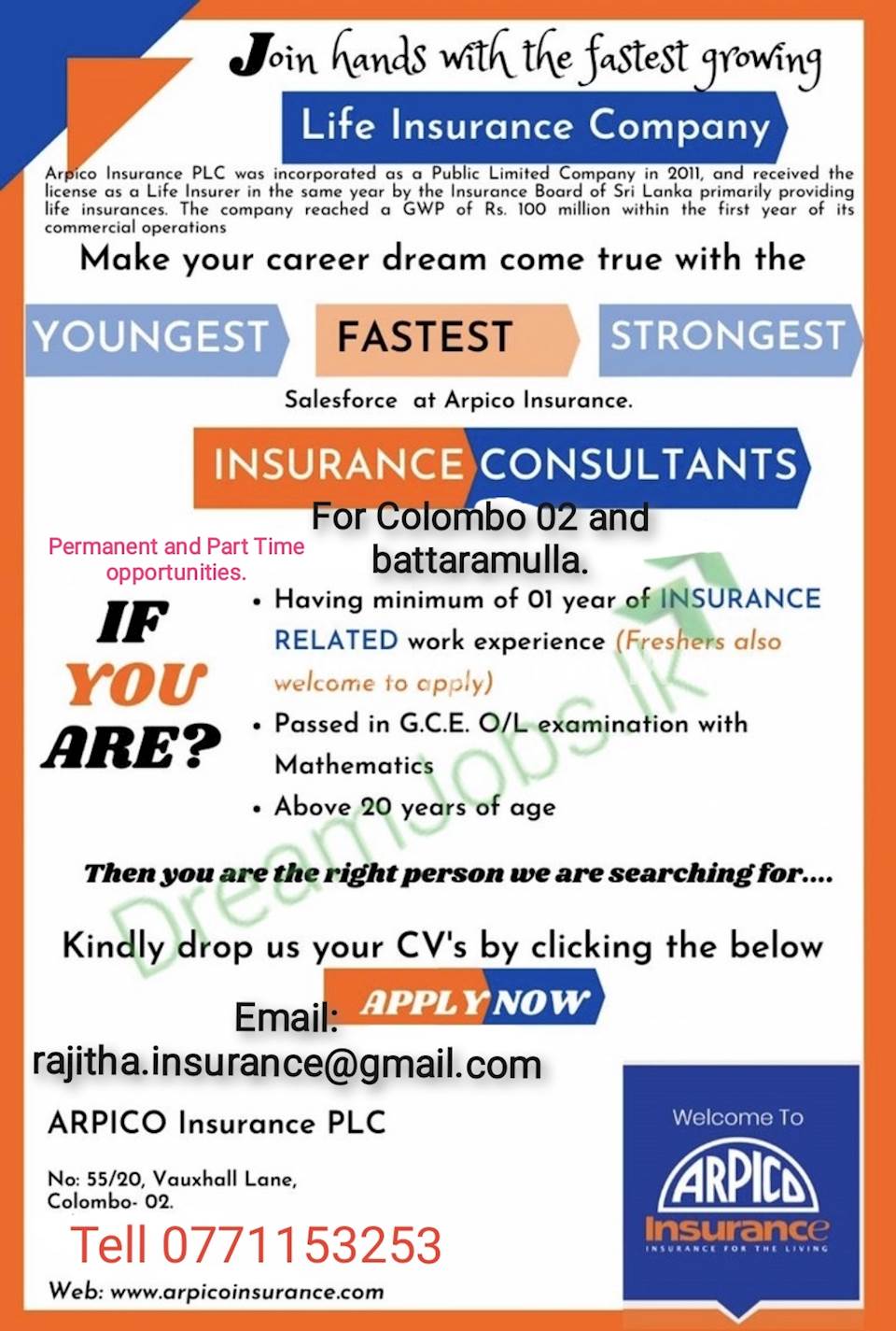 Life Insurance Consultant and Sales Executives..