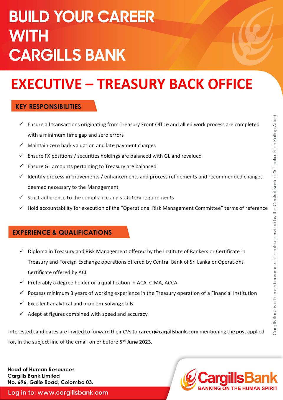Executive - Treasury Back Office
