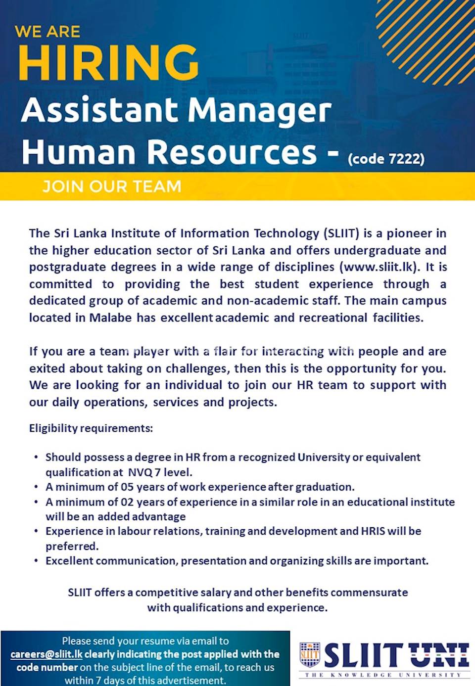 Assistant Manager Human Resources