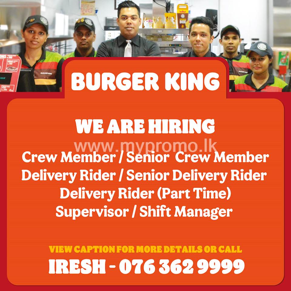 Crew Member/ Senior Crew Member/Delivery Rider/ Supervisor / Shift Manager 