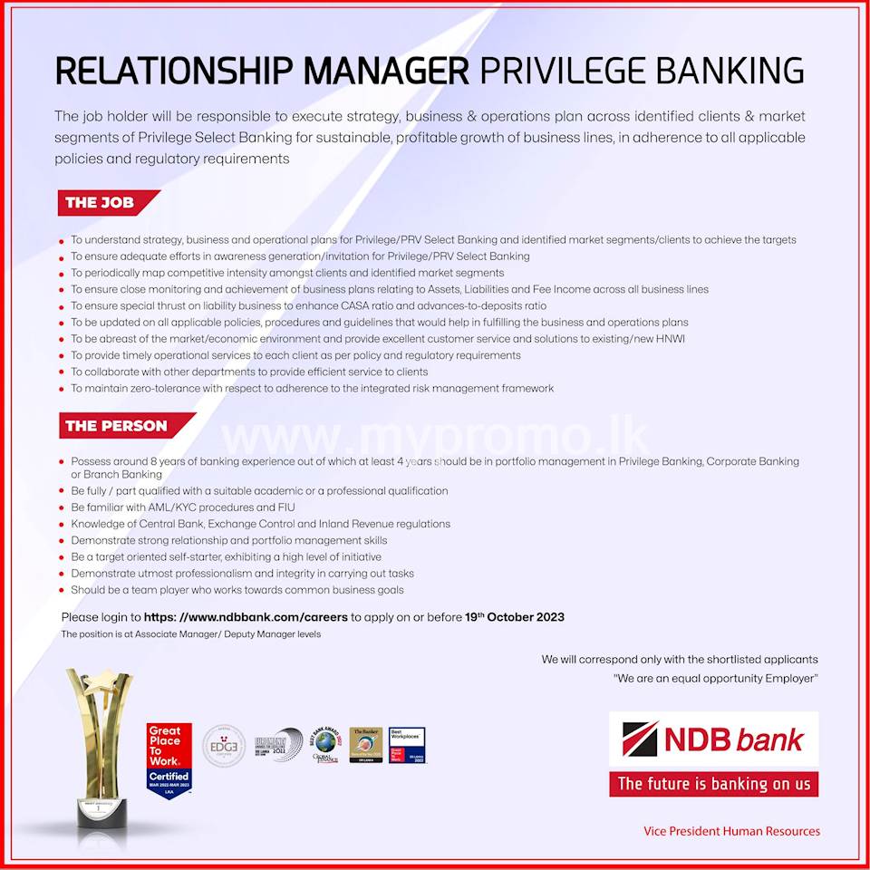 Relationship Manager Privilege Banking