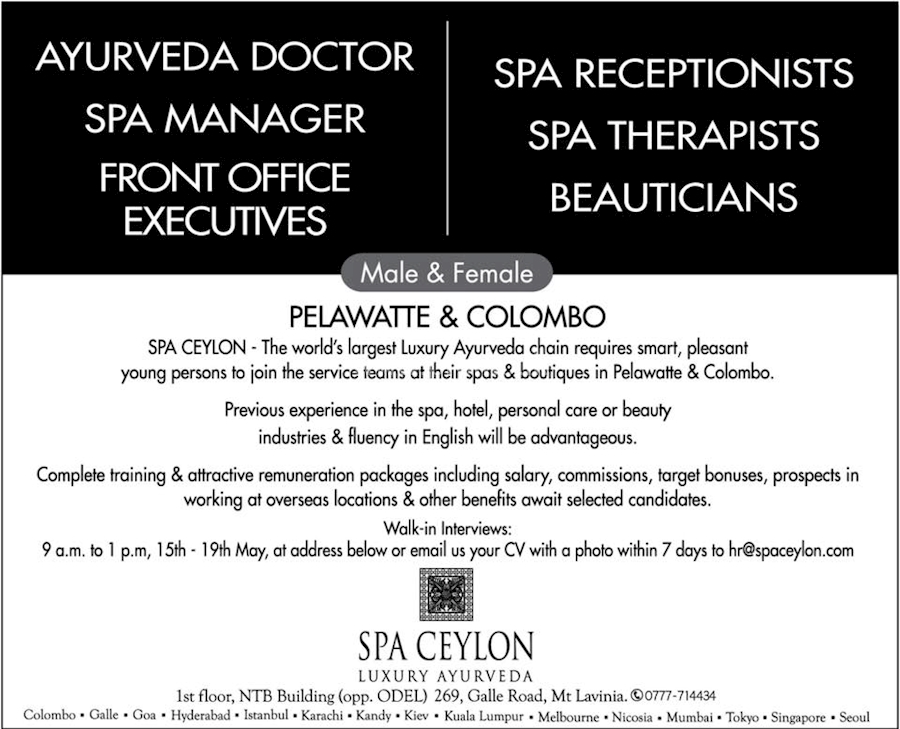 CAREERS at SPA CEYLON 