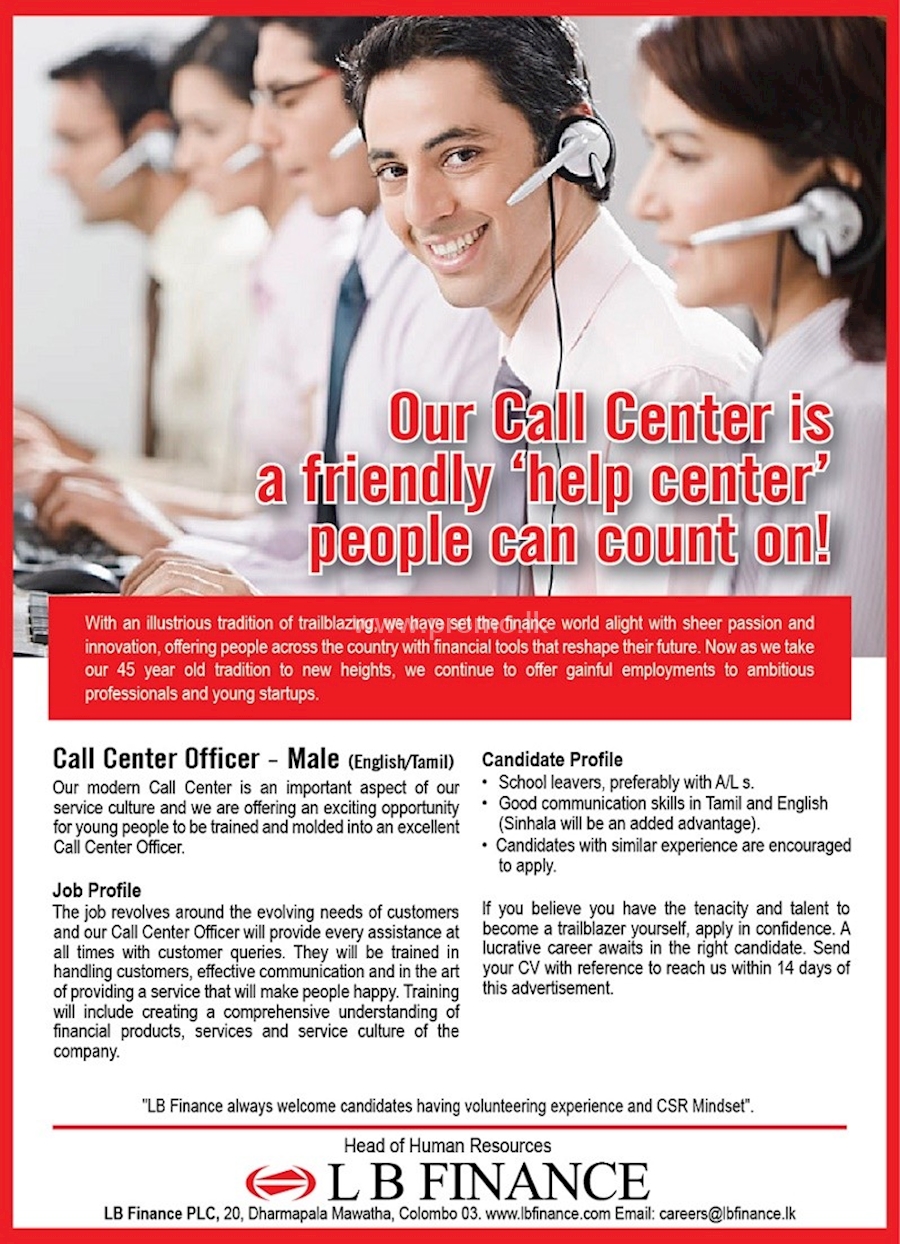 Call Center Officer-Male 