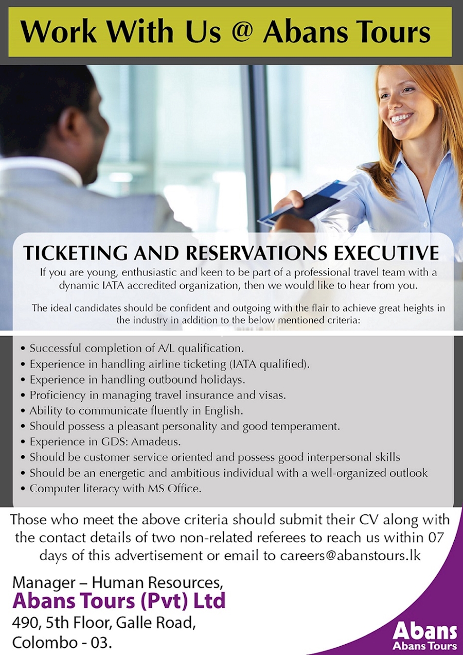 TICKETING and RESERVATIONS EXECUTIVE