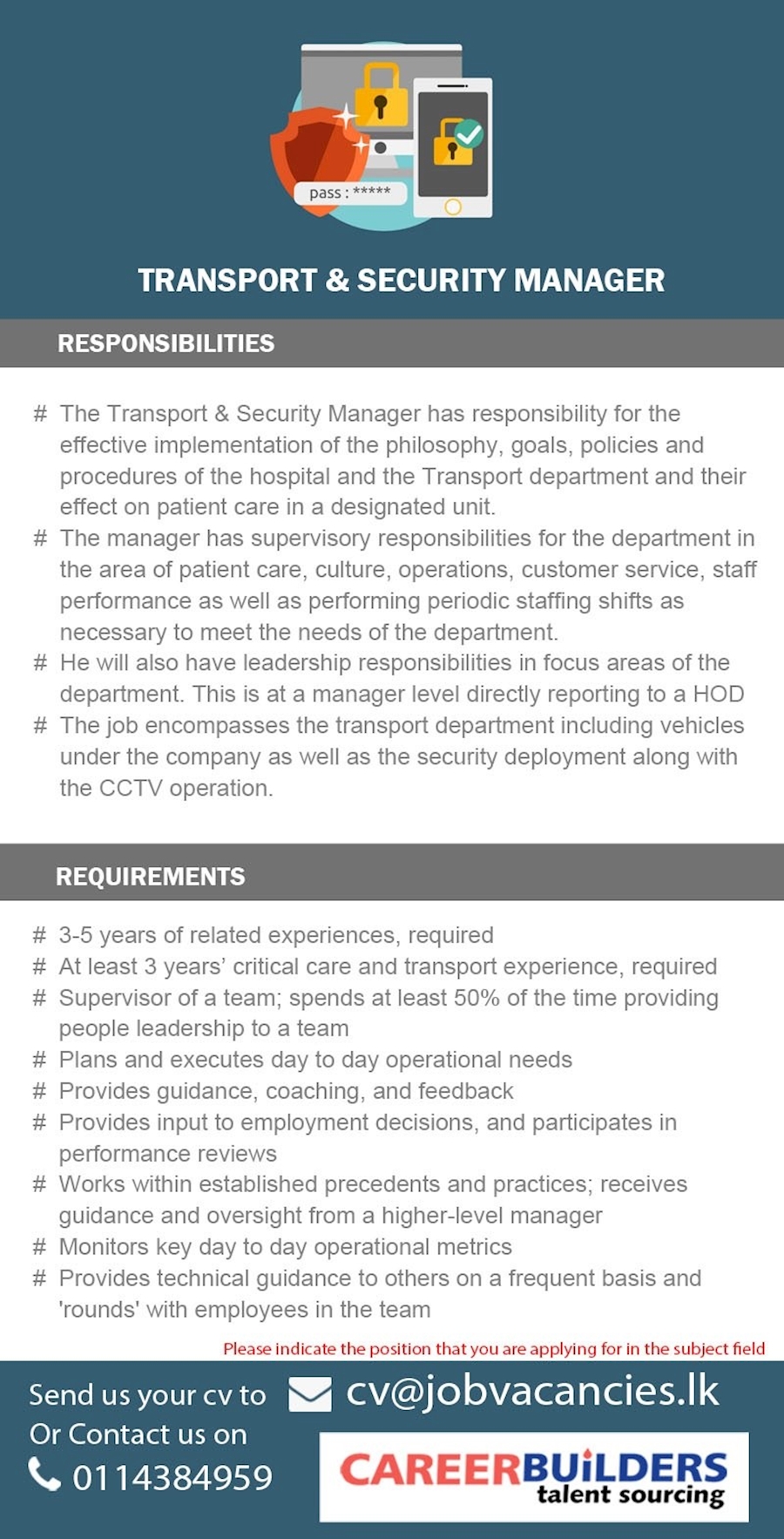 Transport and Security Manager 