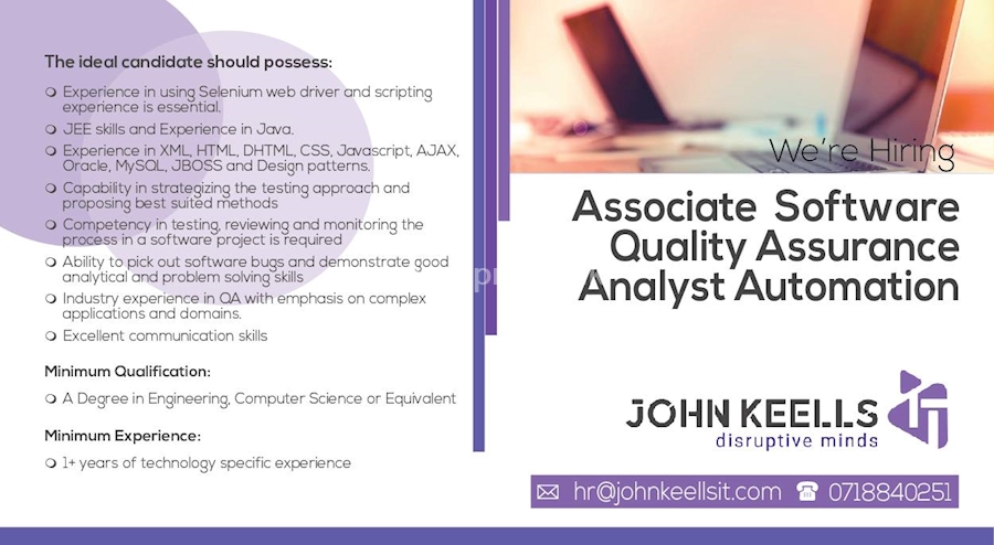 Associate Software QA Analyst Automation