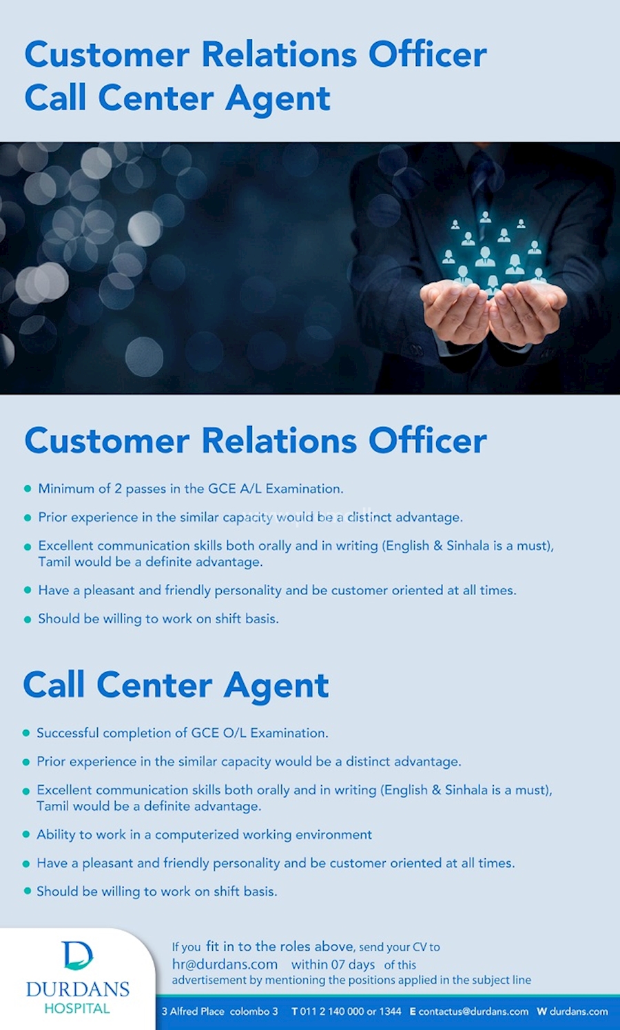 Customer Relations Officer and Call Center Agent 