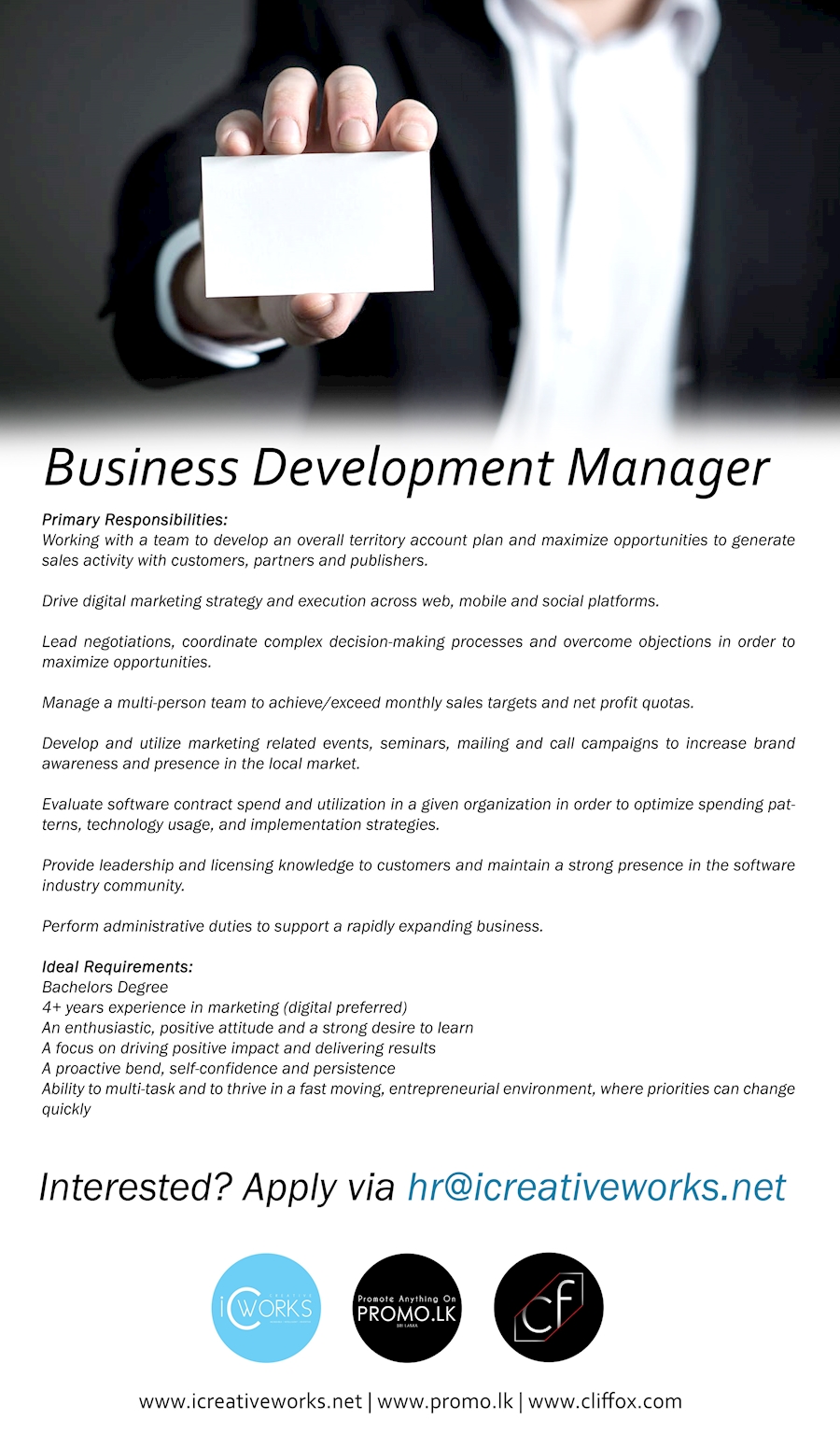  Business Development Manager