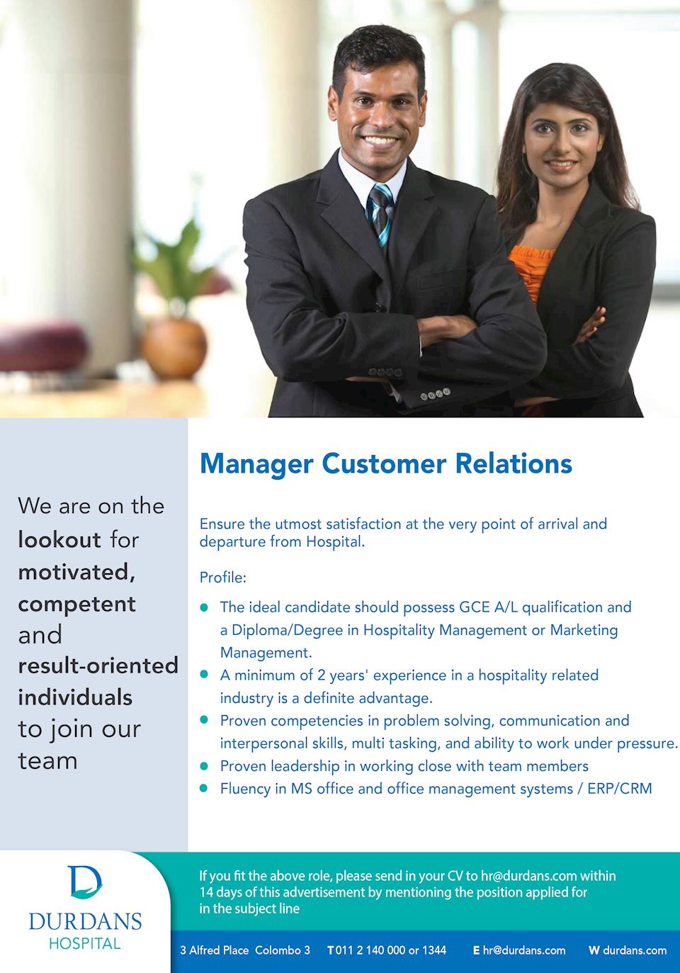 Manager Customer Relations 