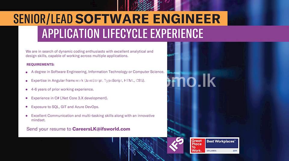 Senior / Lead Software Engineer - Application Lifecycle Experience 