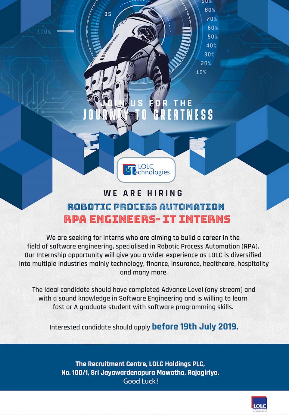 Robotic Process Automation - RPA Engineers - IT Interns