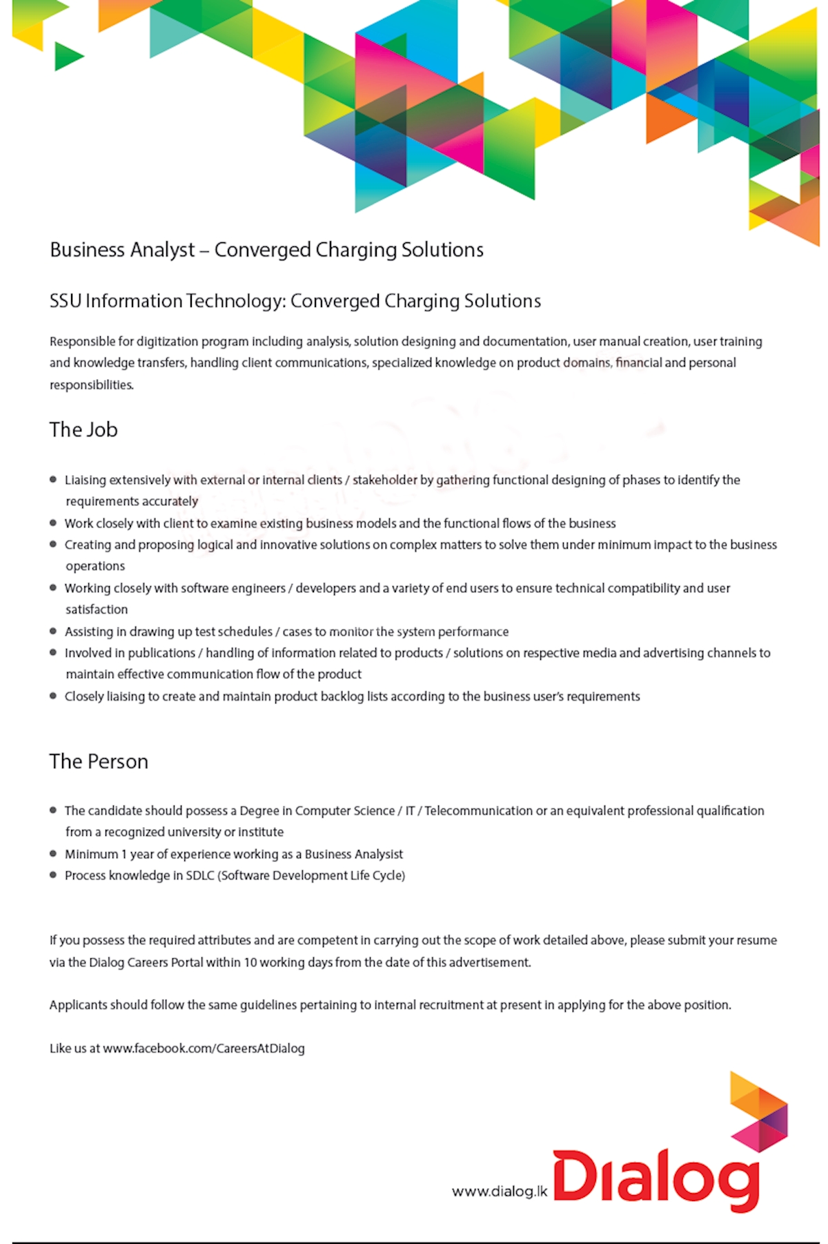 Business Analyst - Converged Charging Solutions