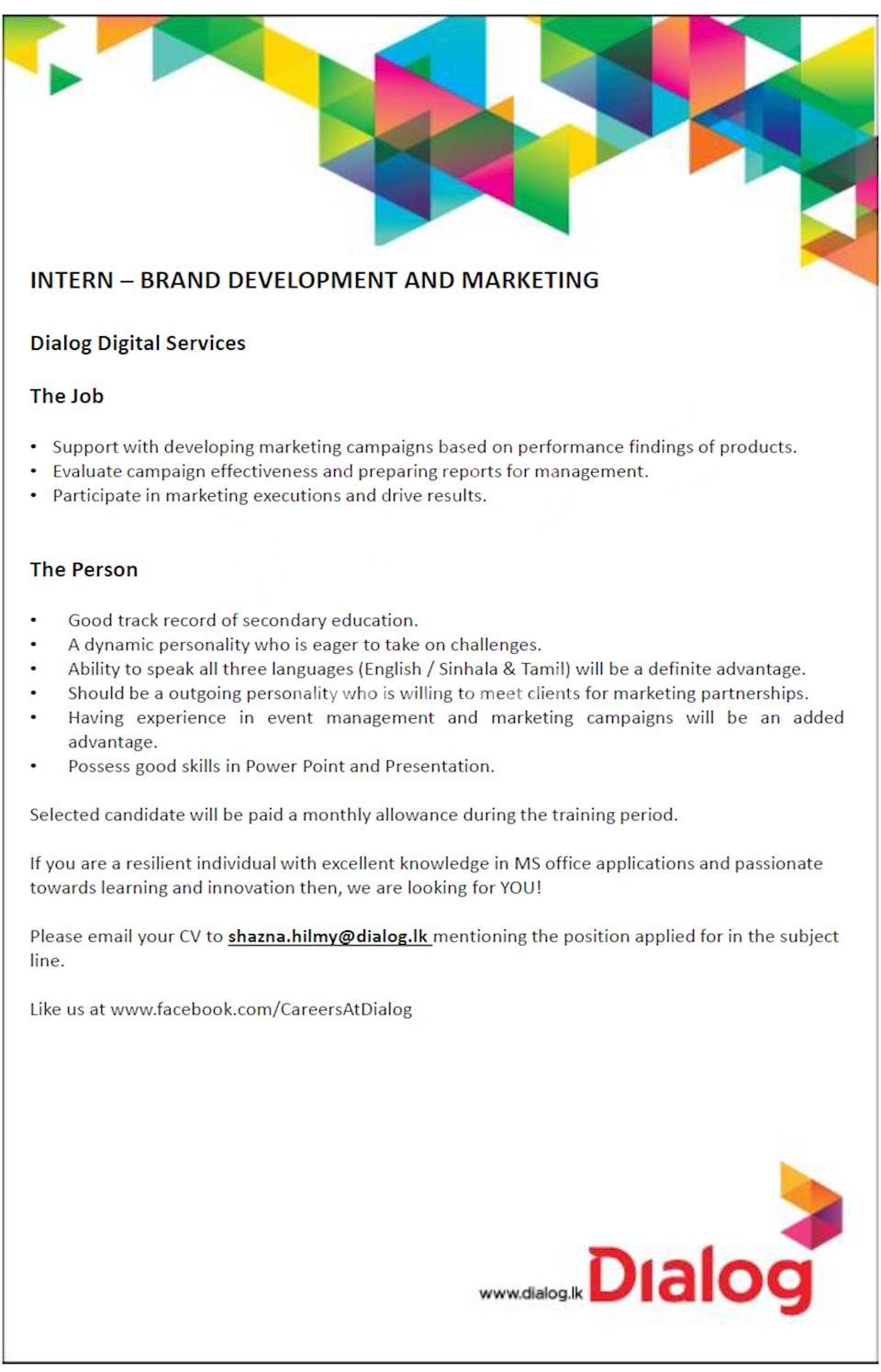 Intern - Brand Development and Marketing