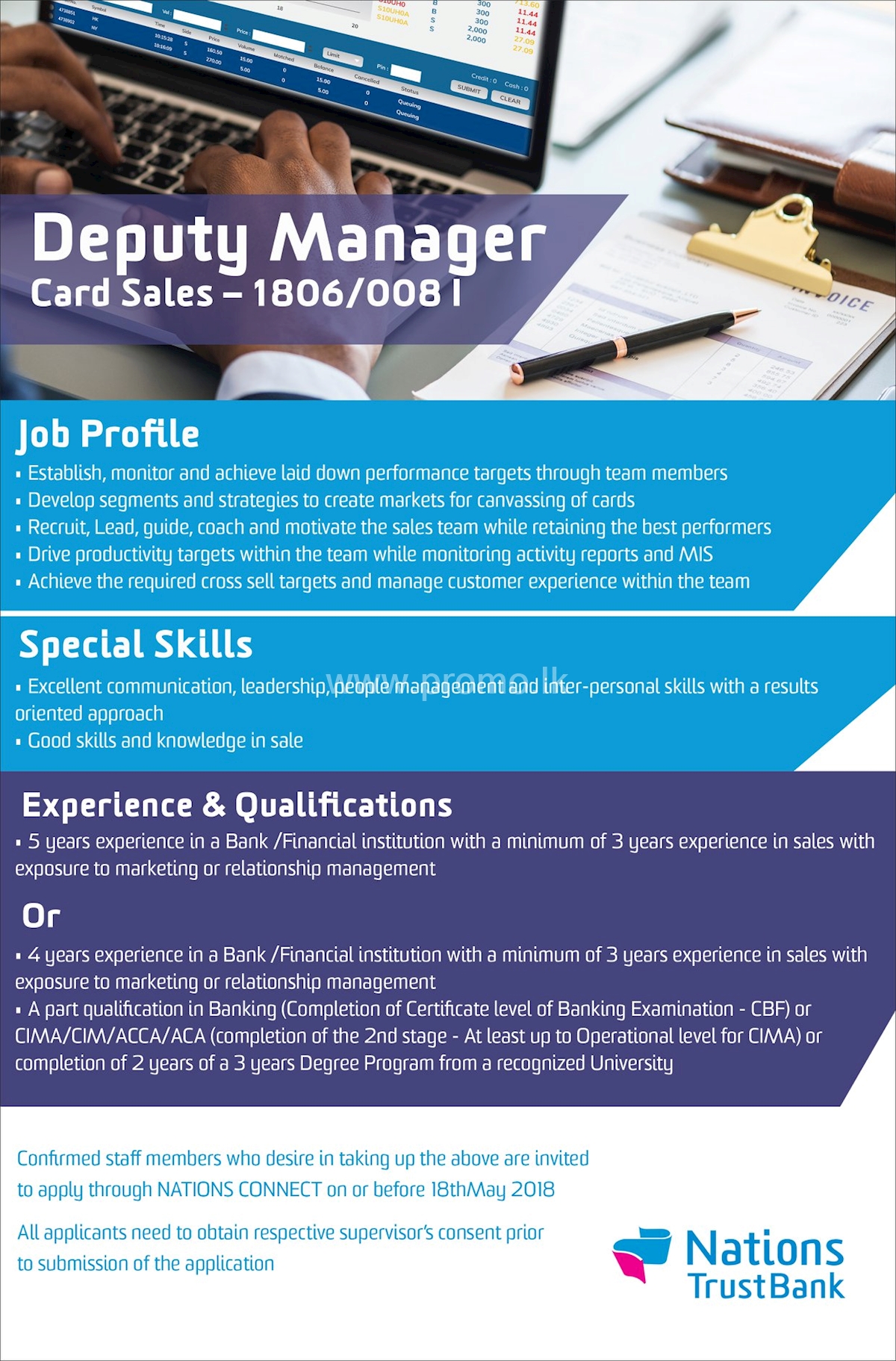 Deputy Manager - Card Sales - 1806/0081