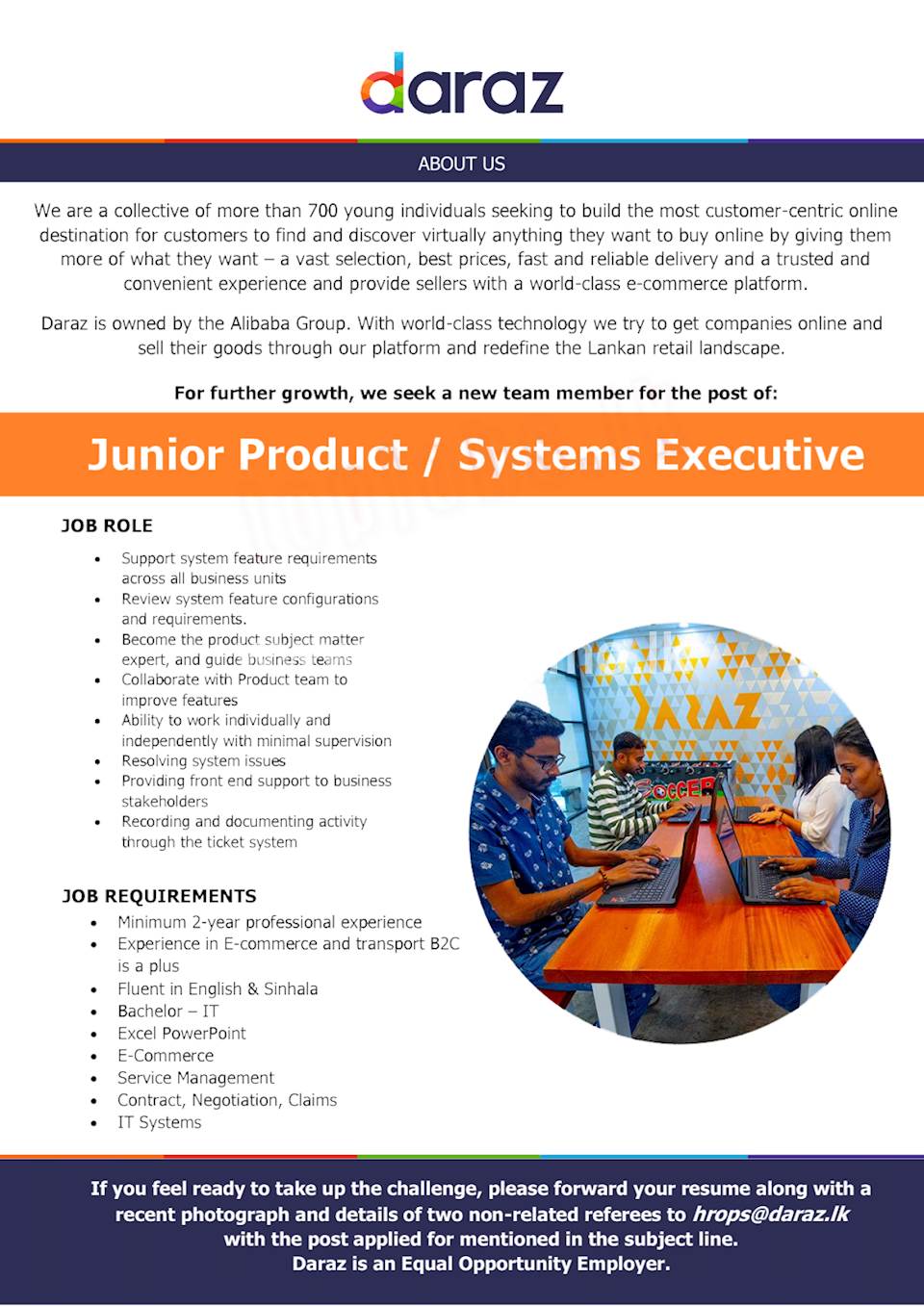 Junior Product / Systems Executive