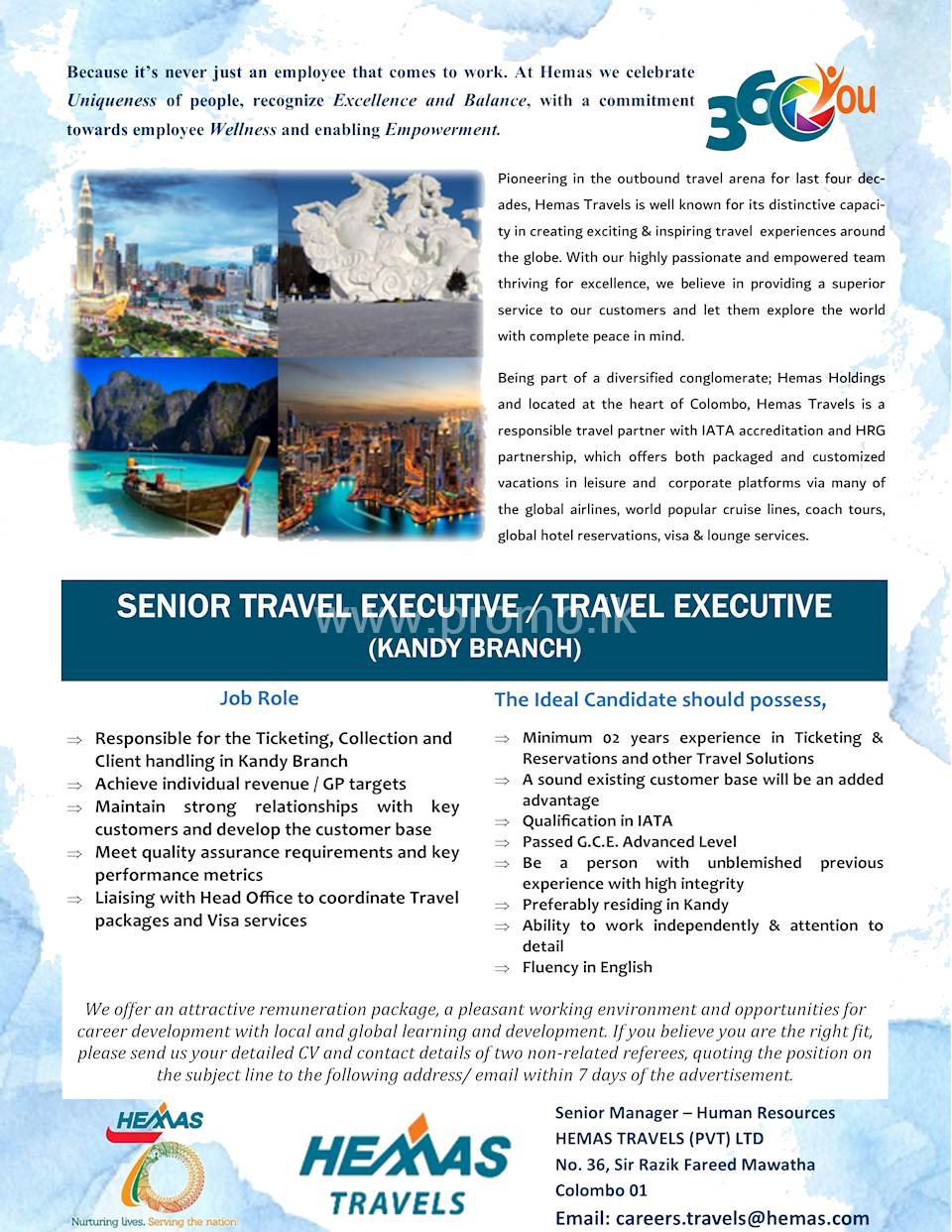 Senior Travel Executive / Travel Executive - Kandy Branch