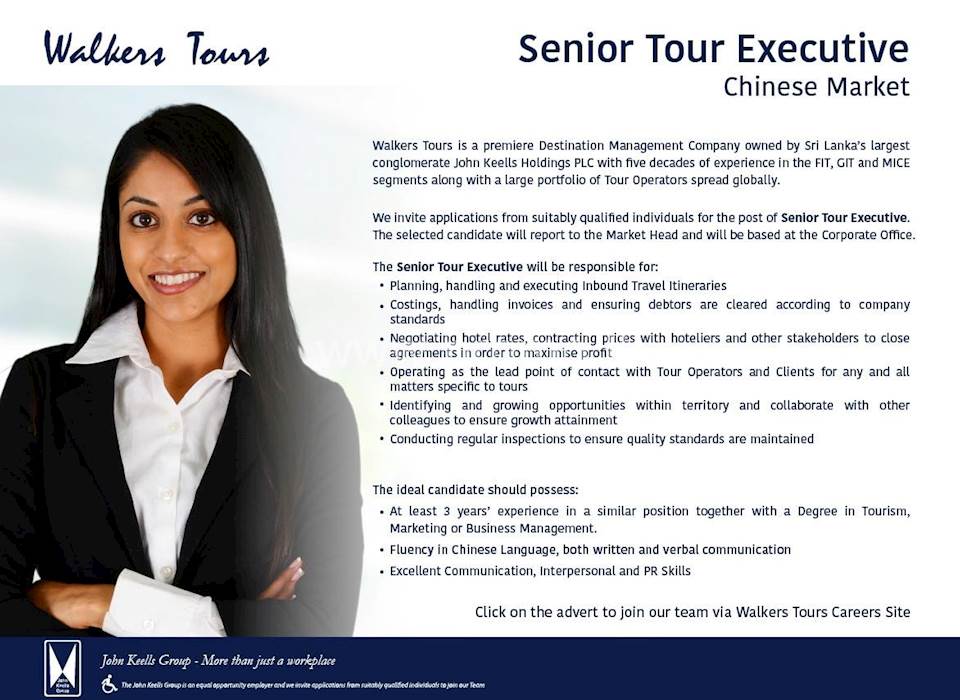 Senior Tour Executive - Chinese Market