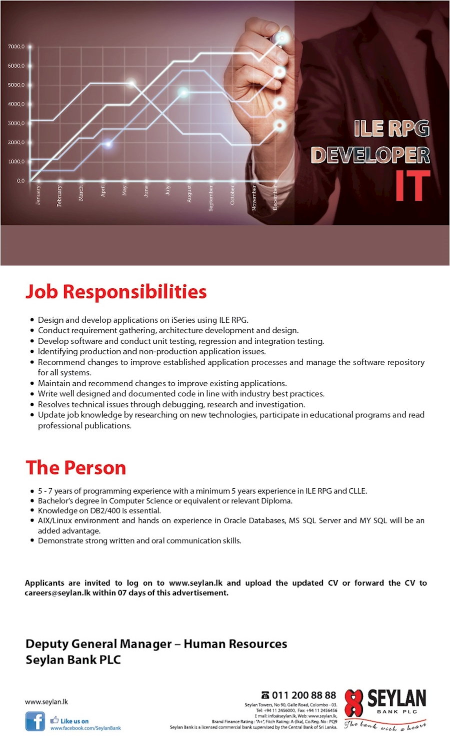 ILE RPG Developer IT at Seylan Bank