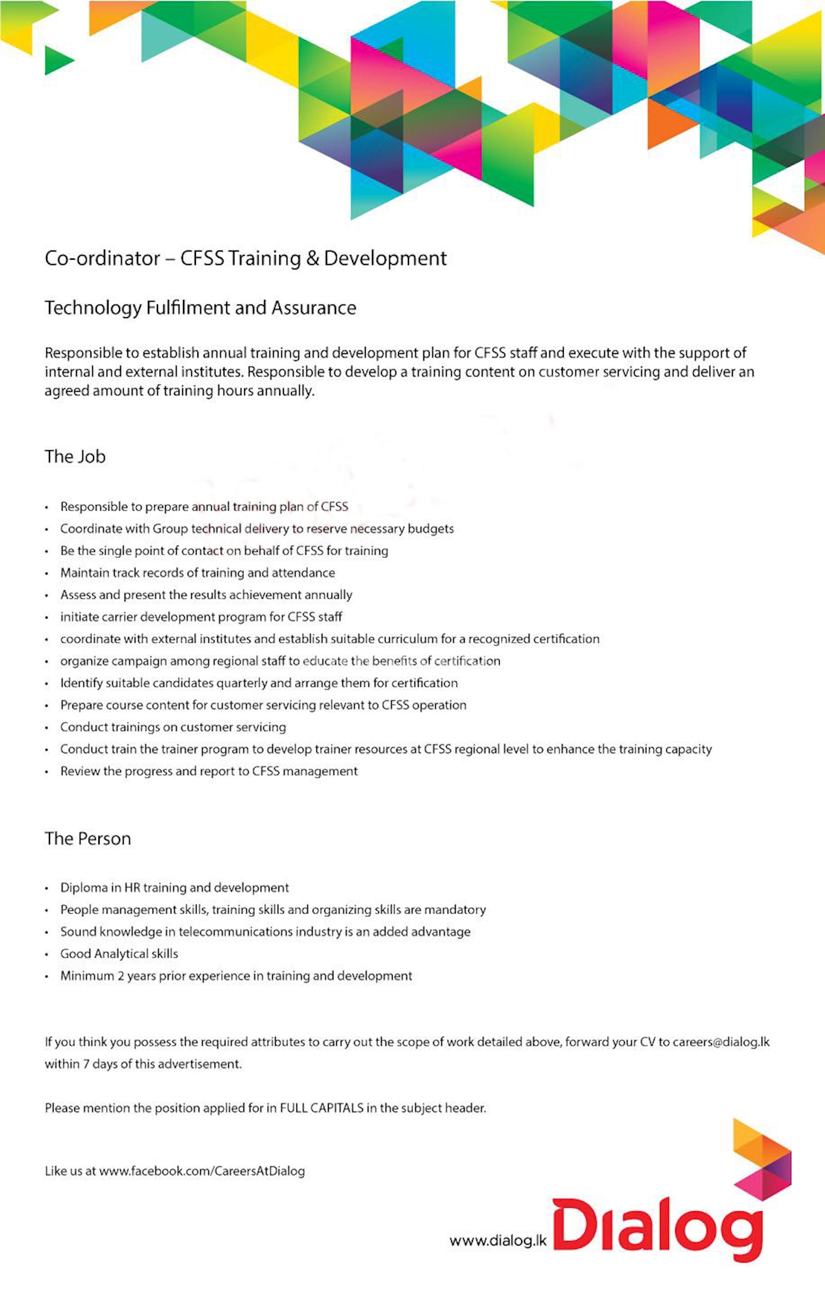 Co-Ordinator - CFSS Training and Development 