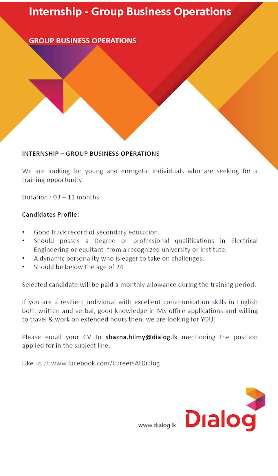 Internship - Group Business Operations 