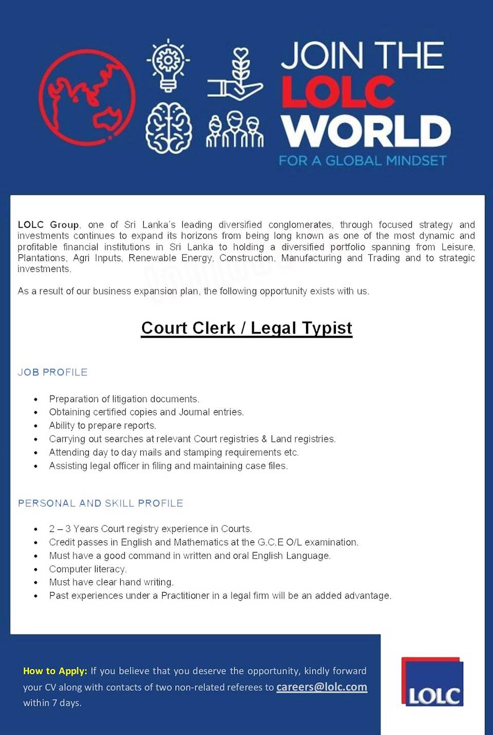 Court Clerk / Legal Typist