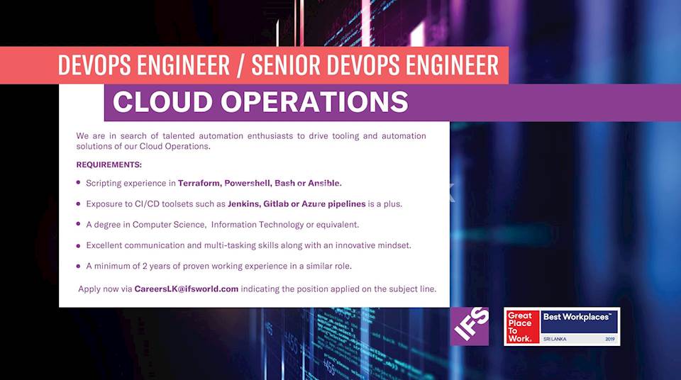 Devops Engineer / Senior Devops Engineer - Cloud Operations