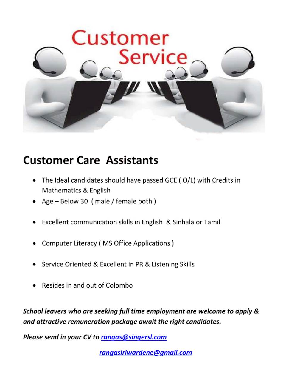 Customer Care Assistants