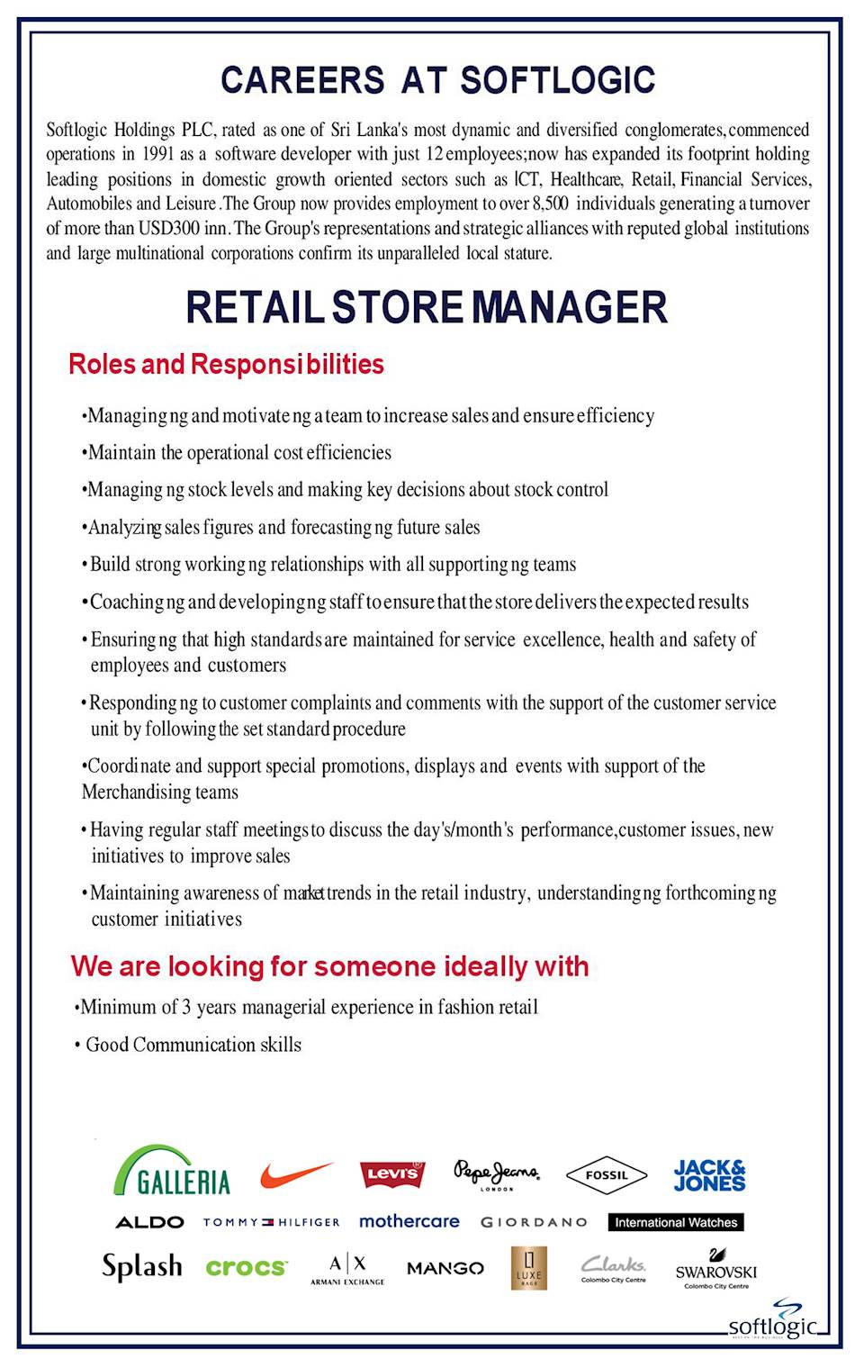 Retail Store Manager