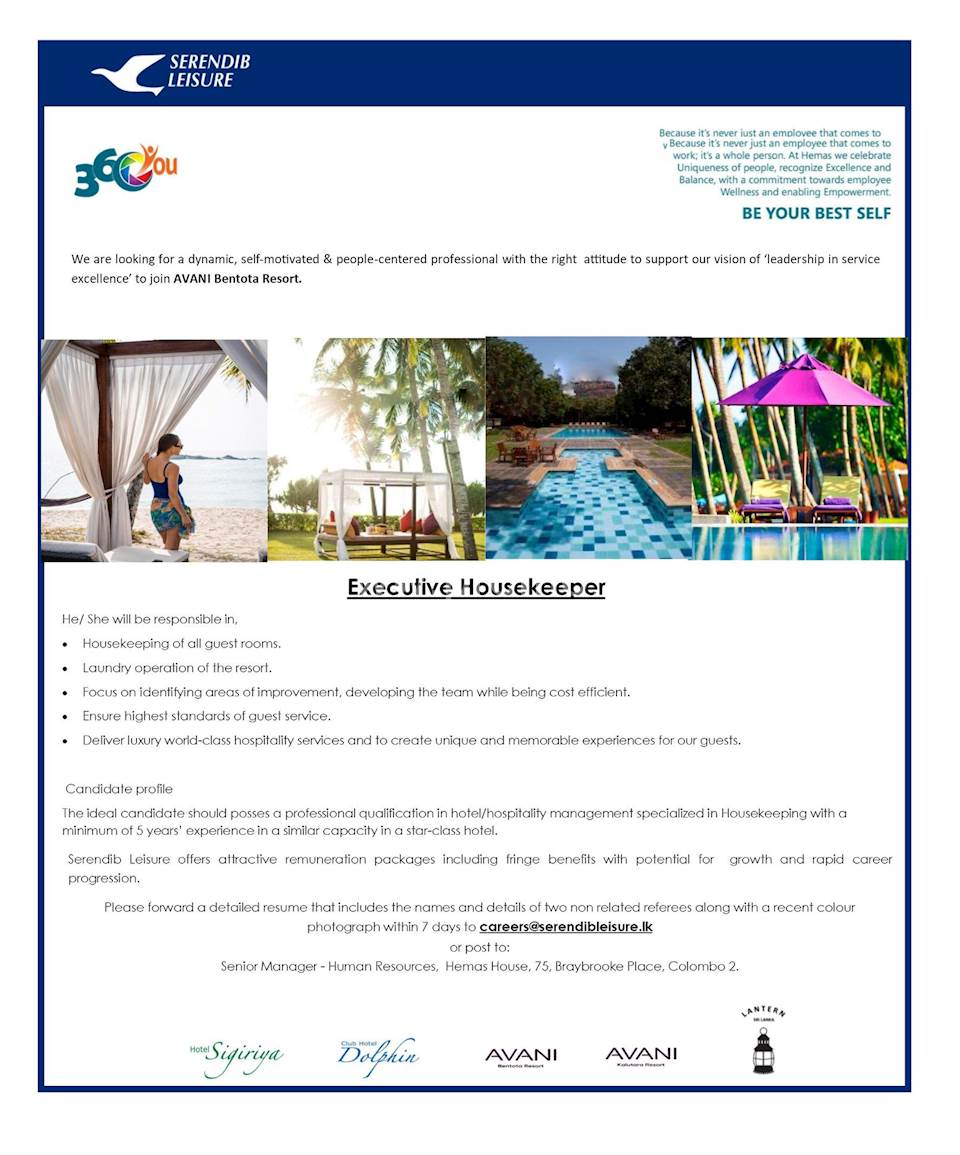 Executive Housekeeper at Hemas Holdings