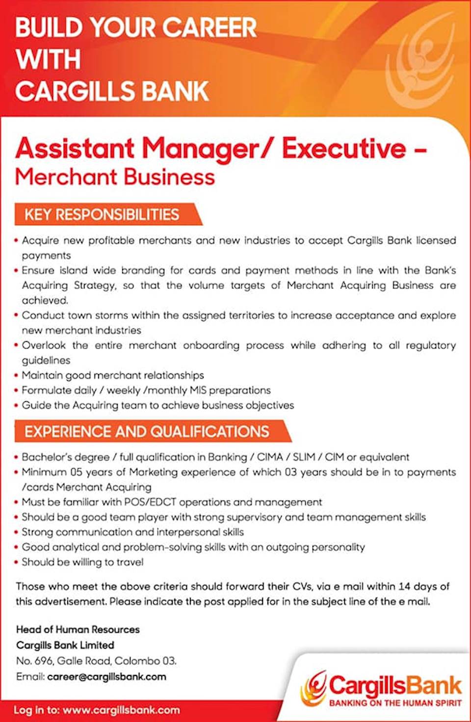 Assistant Manager / Executive - Merchant Business