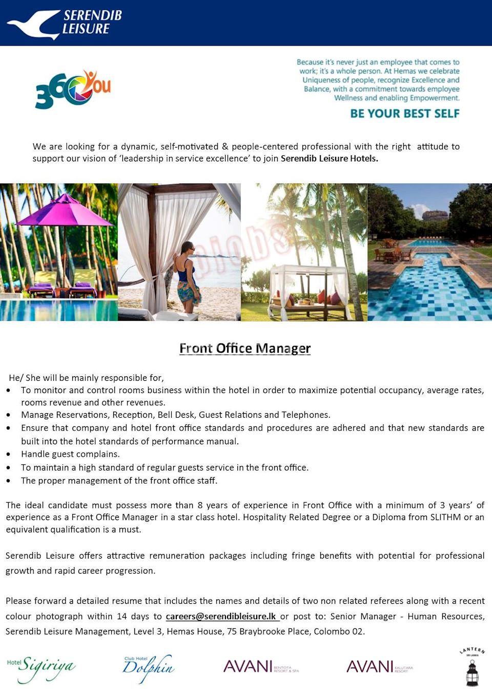Front Office Manager at Hemas Holdings