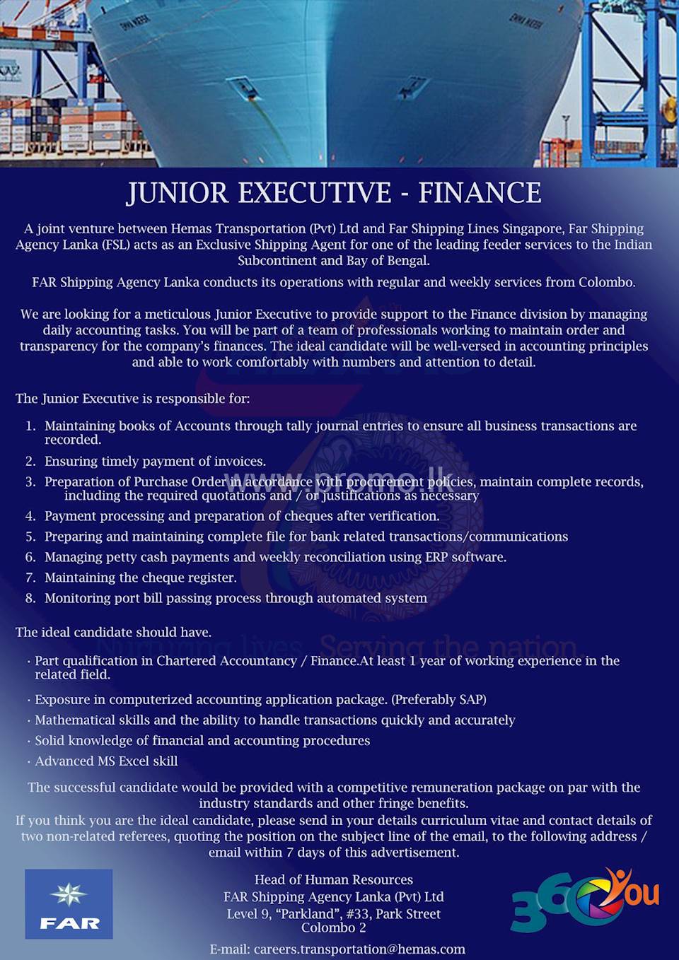 Junior Executive - Finance 