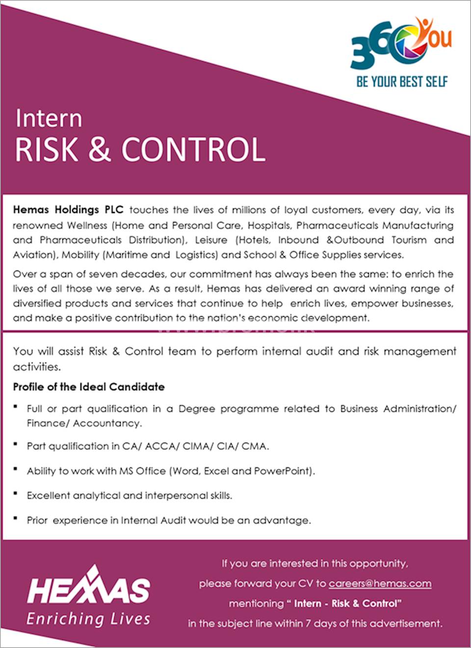 Intern - Risk and Control
