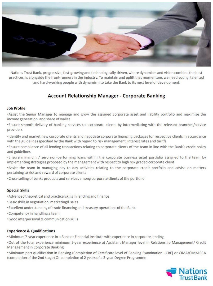 Job Desk Relationship Manager Corporate Banking