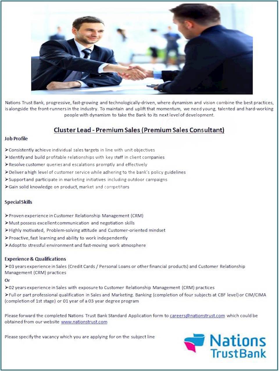 Cluster Lead - Premium Sales (Premium Sales Consultant)
