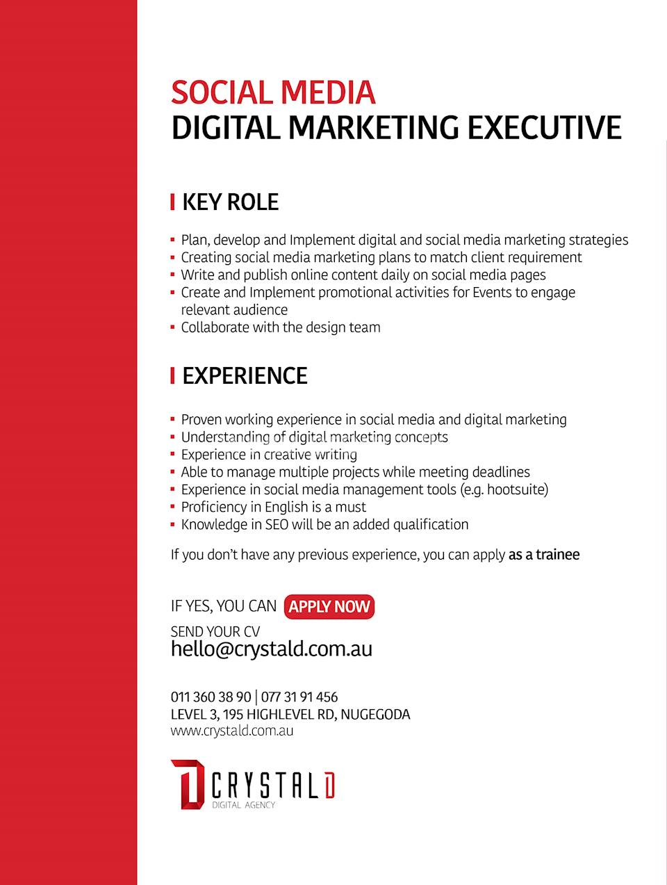 Social Media / Digital Marketing Executive