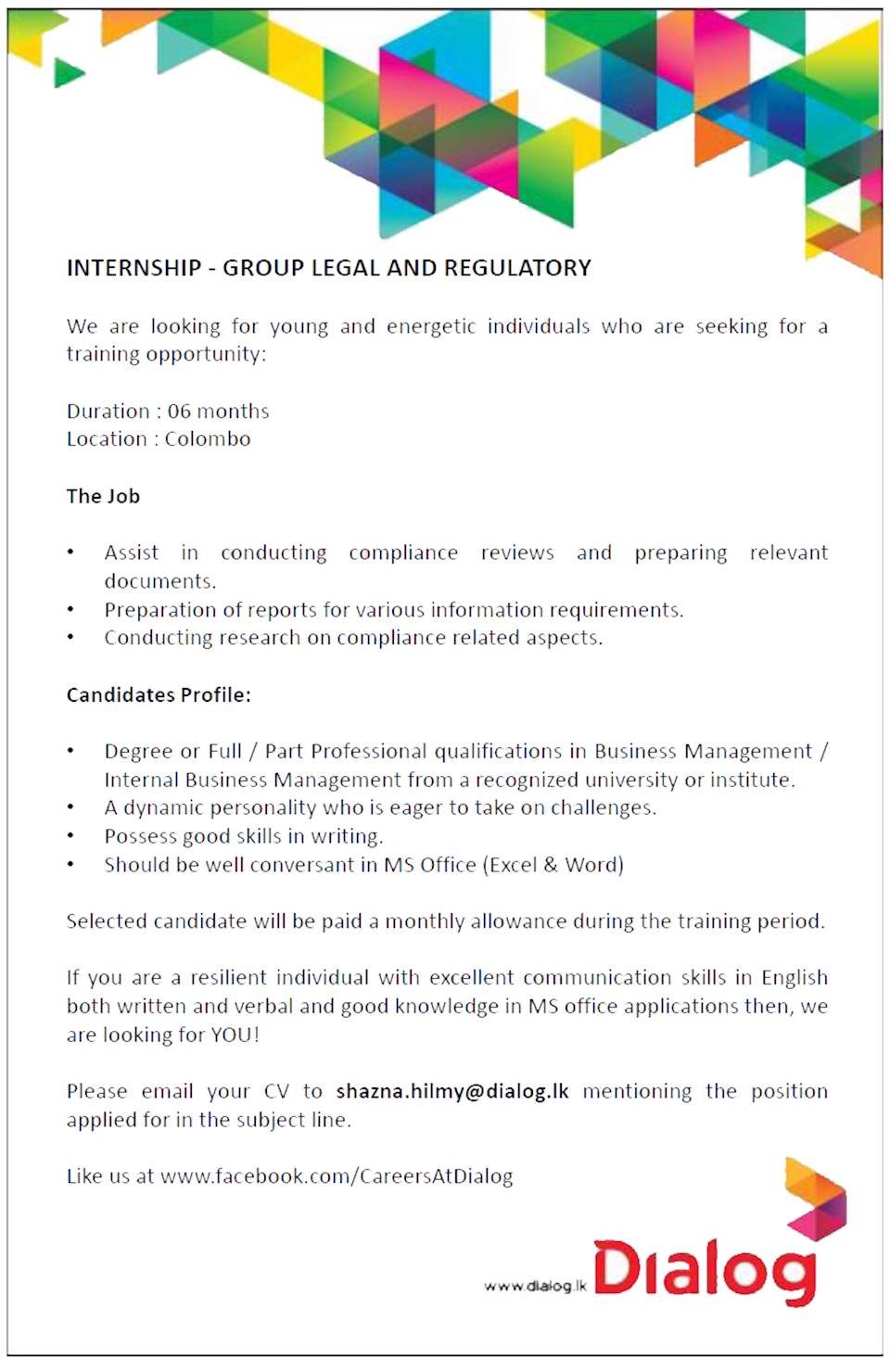 Internship - Group Legal and Regulatory