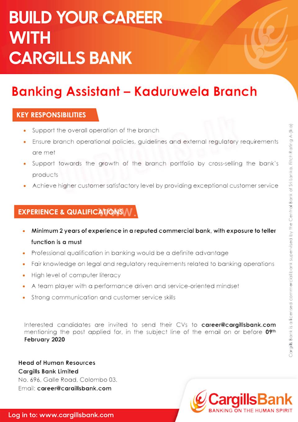 Banking Assistant - Kaduruwela Branch