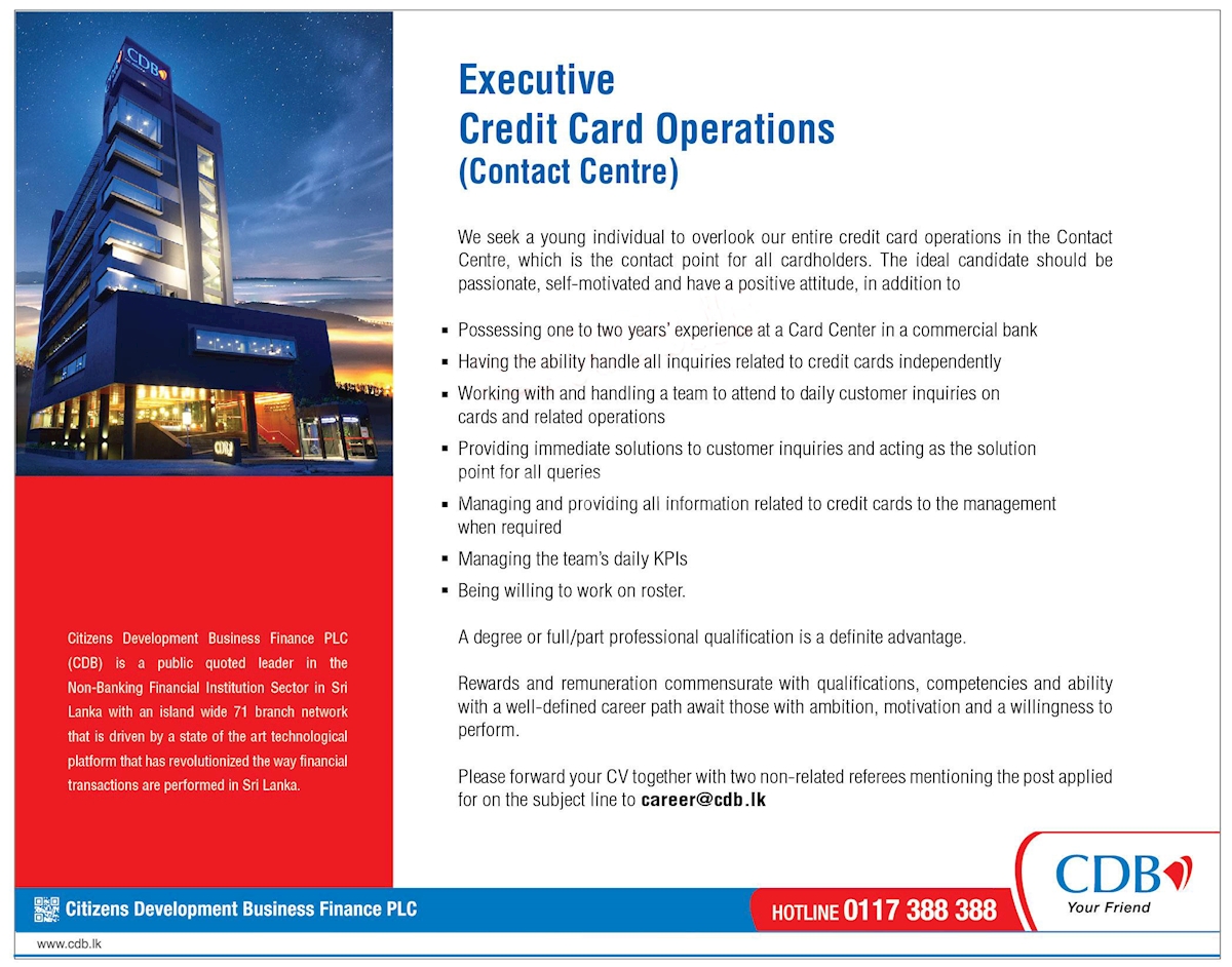 Executive Credit Card Operations (Contact Centre)