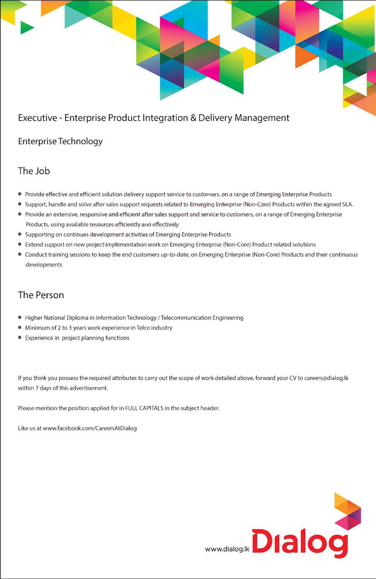 Executive - Enterprise Product Integration & Delivery Management 