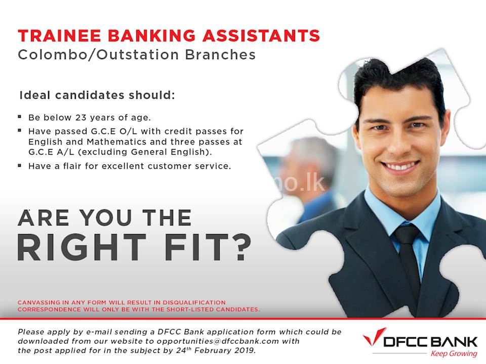 Trainee Banking Assistants - Colombo/Outstation Branches 