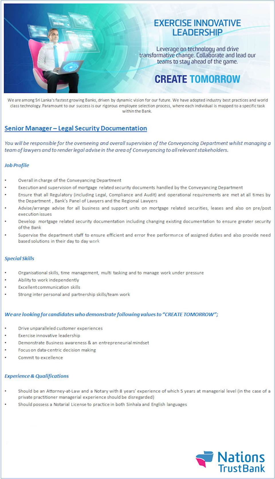 Senior Manager - Legal Security Documentation