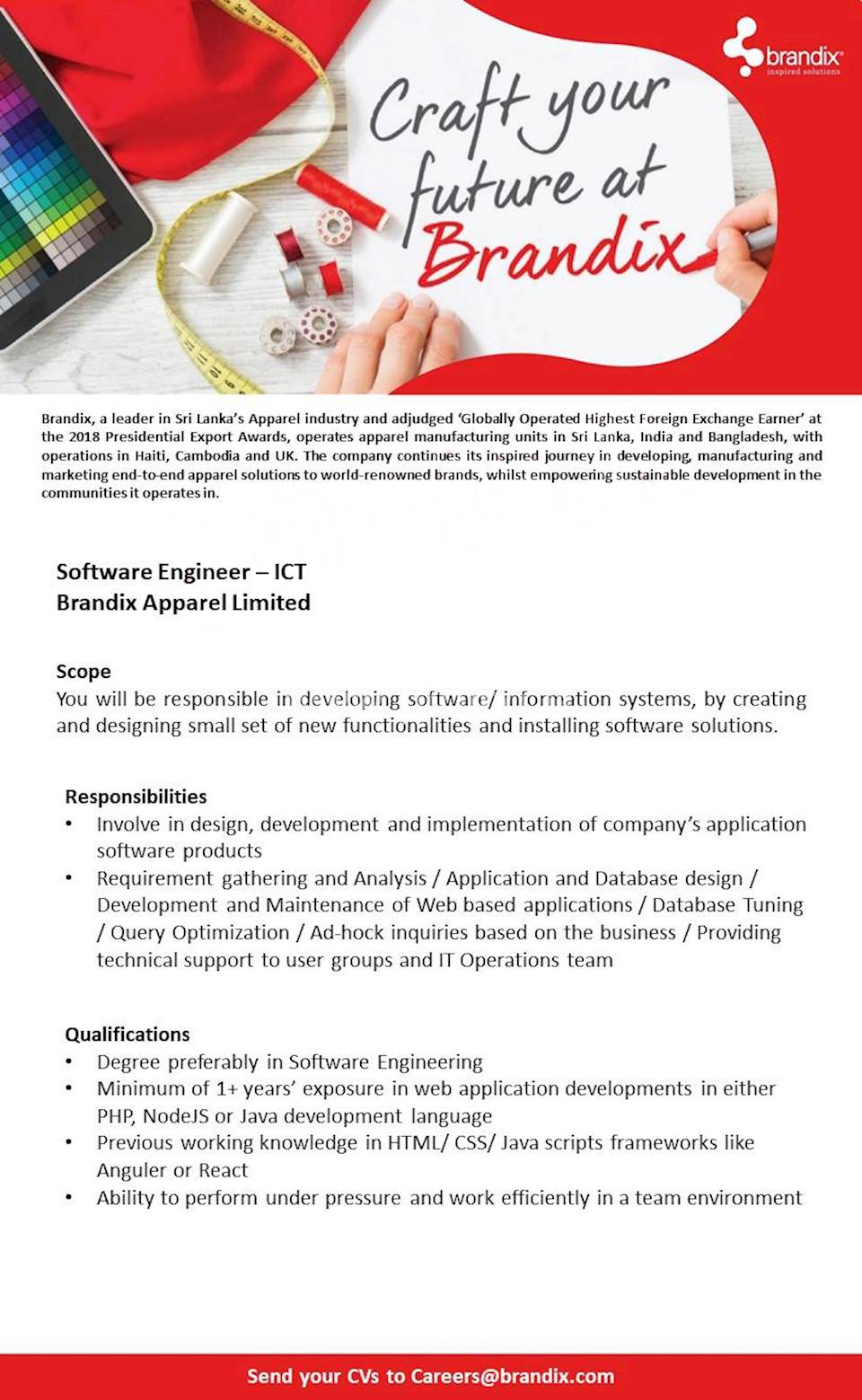 Software Engineer - ICT 