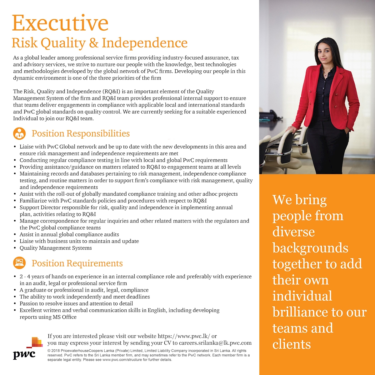 Executive - Risk Quality and Independence 