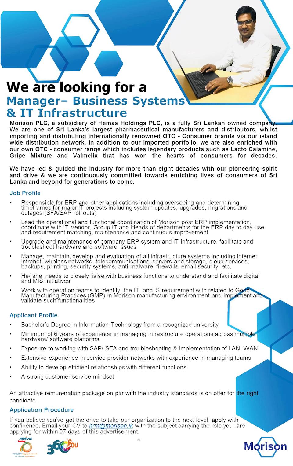 Manager - Business Systems and IT Infrastructure 