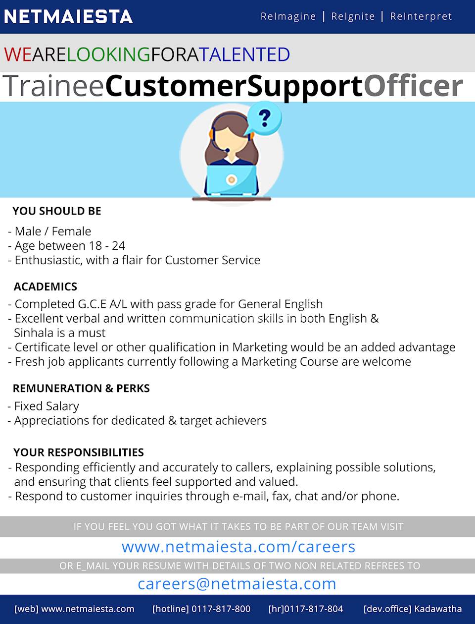 Trainee Customer Support Officer