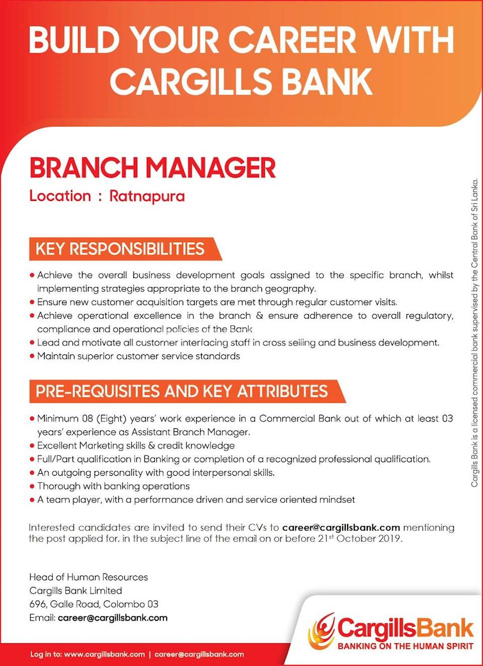 Branch Manager - Ratnapura